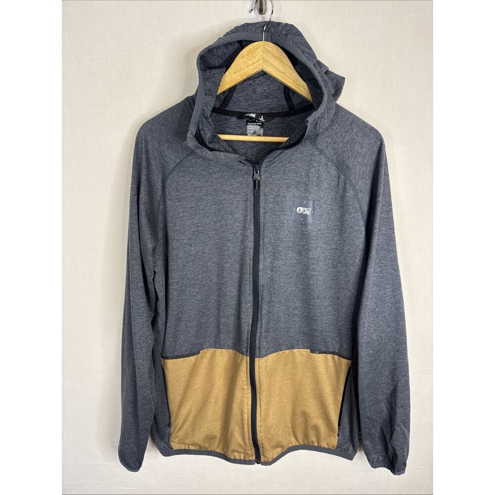 Picture Organic Clothing Hoodie Zip L‎ Gray Mustard Zip Recycled